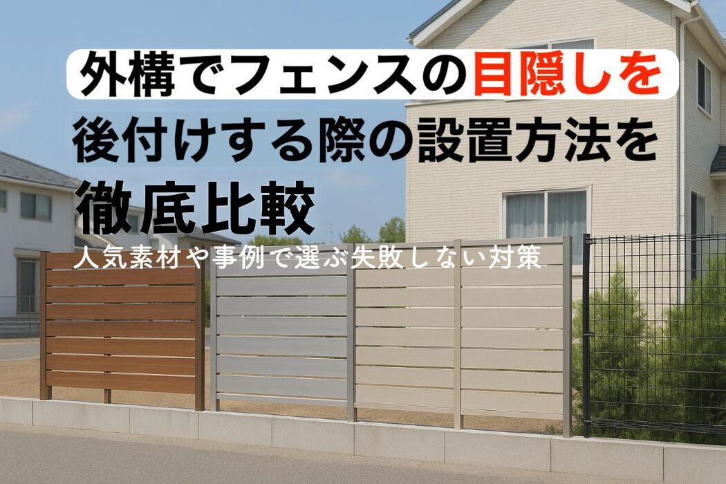 外構でフェンスの目隠しを後付けする際の設置方法を徹底比較｜人気素材や事例で選ぶ失敗しない対策