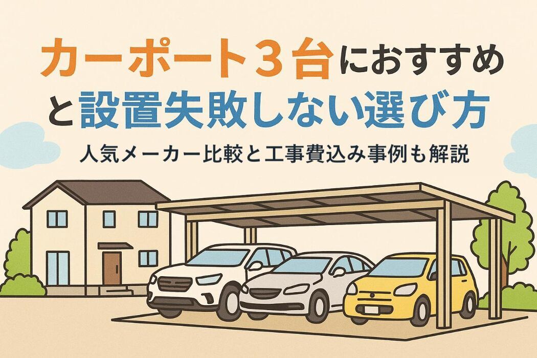 カーポート3台におすすめと設置失敗しない選び方｜人気メーカー比較と工事費込み事例も解説