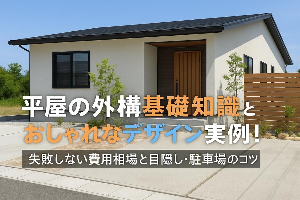 平屋の外構基礎知識とおしゃれな実例！失敗しない値段相場と目隠し・駐車場のコツ
