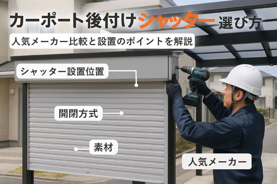 カーポートにシャッターを後付けするためには？人気メーカー比較と失敗しない選び方