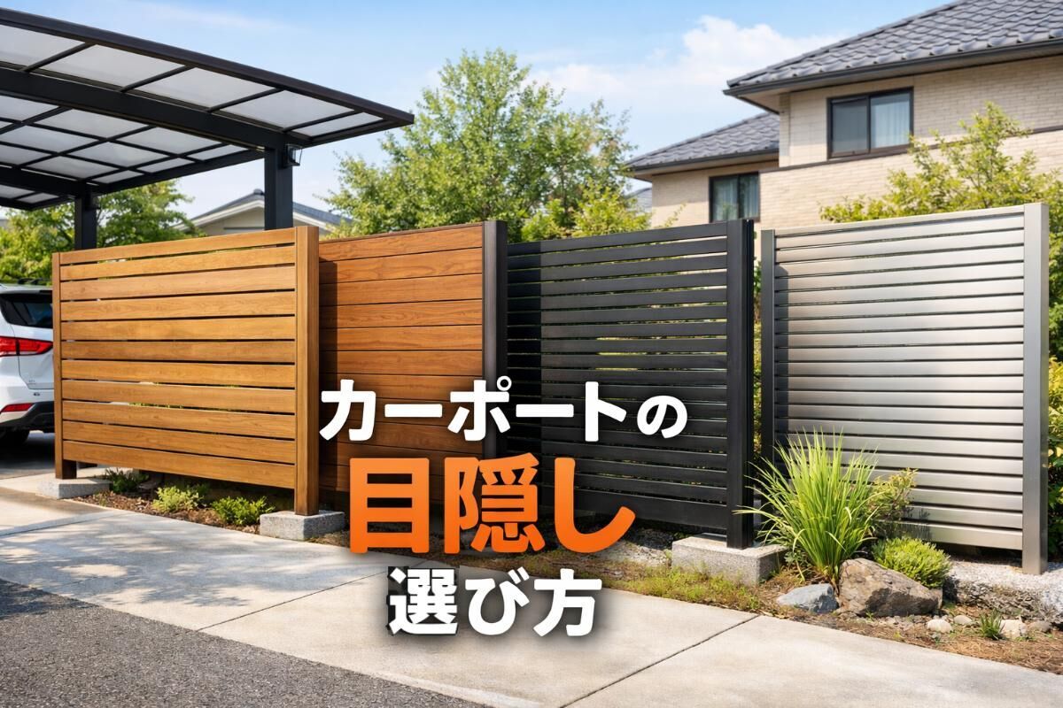 カーポートの目隠しの選び方を解説｜基礎知識から種類・DIY後付け・費用相場なども紹介