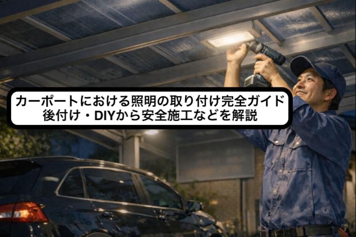 カーポートにおける照明の取り付け完全ガイド｜後付け・DIYから安全施工などを解説