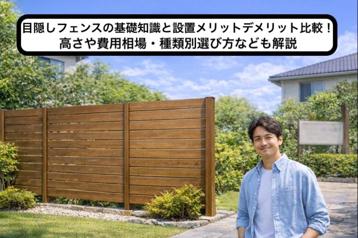 目隠しフェンスの基礎知識と設置メリットデメリット比較！高さや費用相場・種類別選び方なども解説