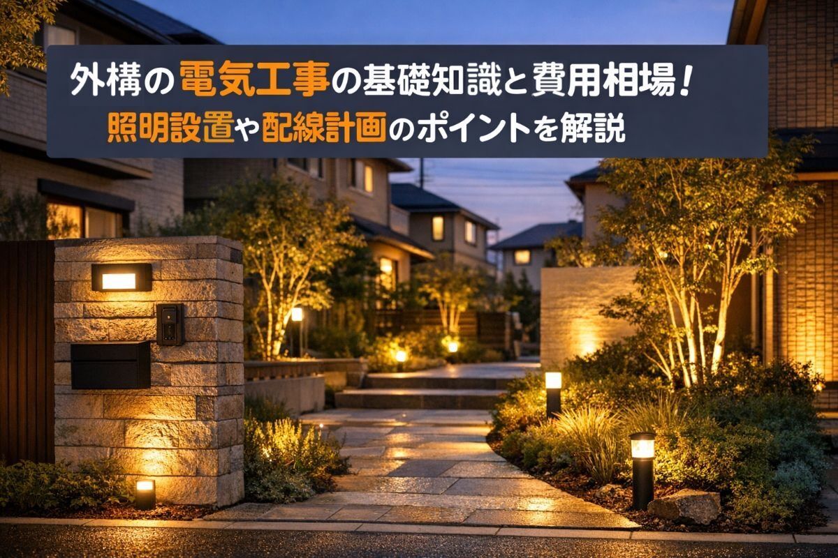 外構の電気工事の基礎知識と費用相場！照明設置や配線計画のポイントを解説
