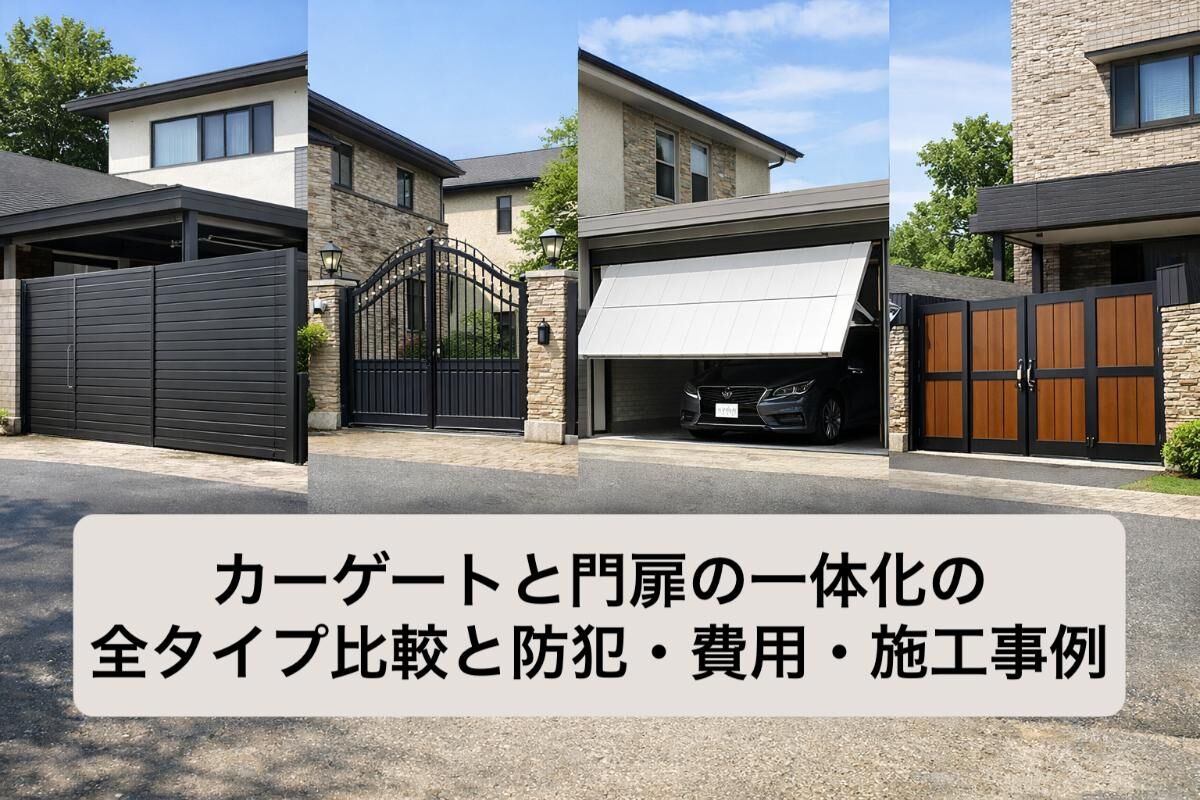 カーゲートと門扉の一体化の全タイプ比較と防犯・費用・施工事例