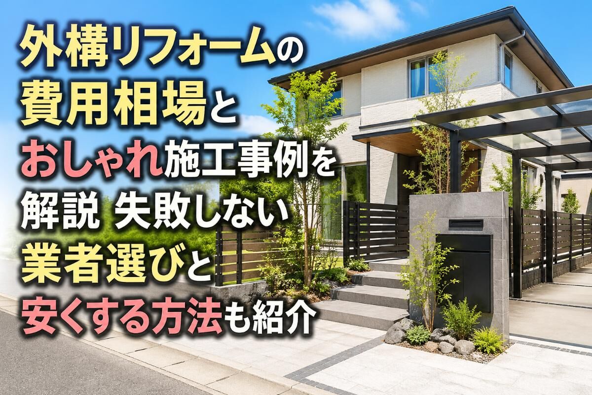 外構リフォームの費用相場とおしゃれ施工事例を解説｜失敗しない業者選びと安くする方法も紹介