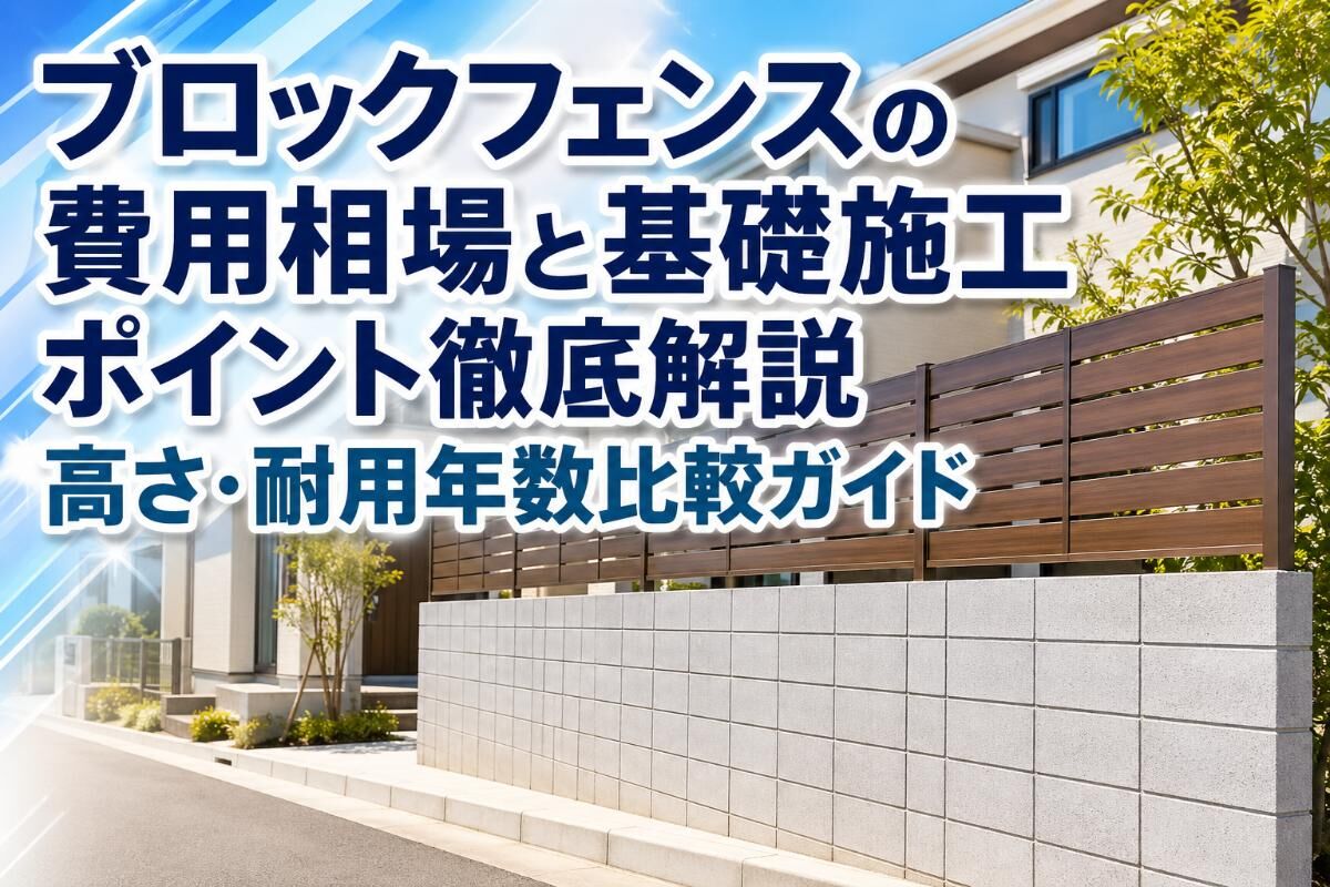 ブロックフェンスの費用相場と基礎施工ポイント徹底解説｜高さ・耐用年数比較ガイド