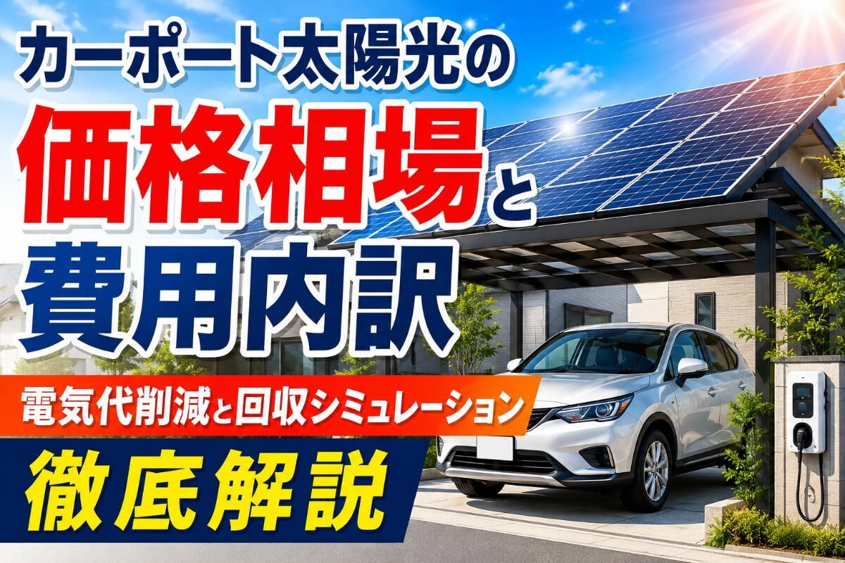 カーポート太陽光の価格相場と費用内訳｜電気代削減と回収シミュレーション徹底解説