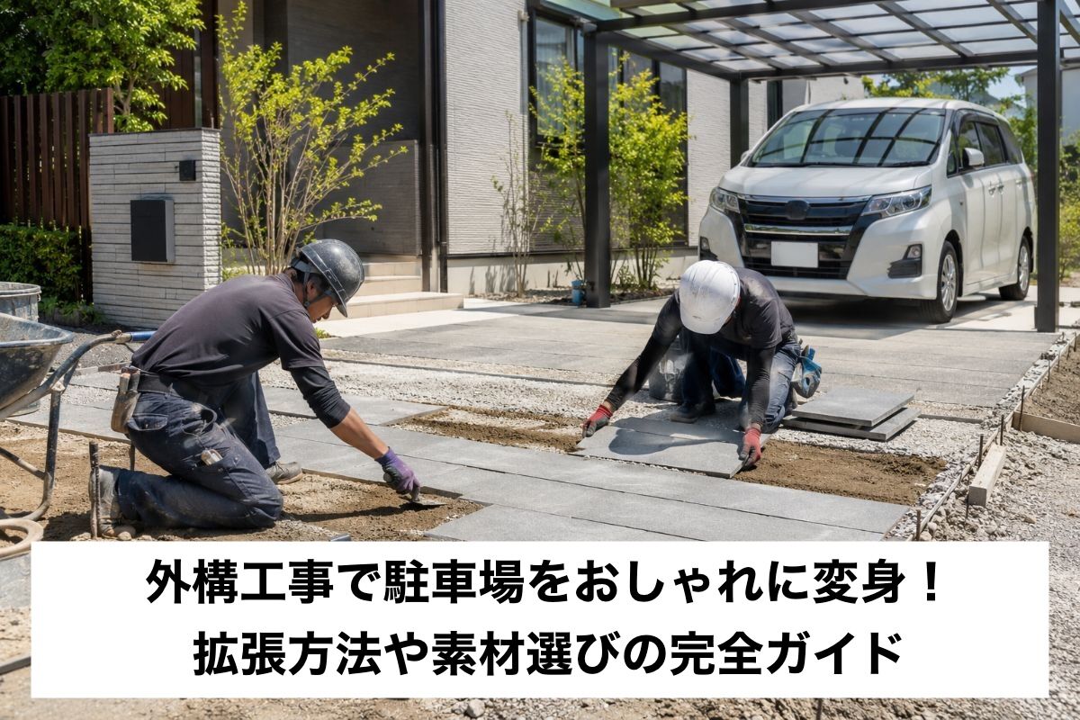 外構工事で駐車場をおしゃれに変身！拡張方法や素材選びの完全ガイド