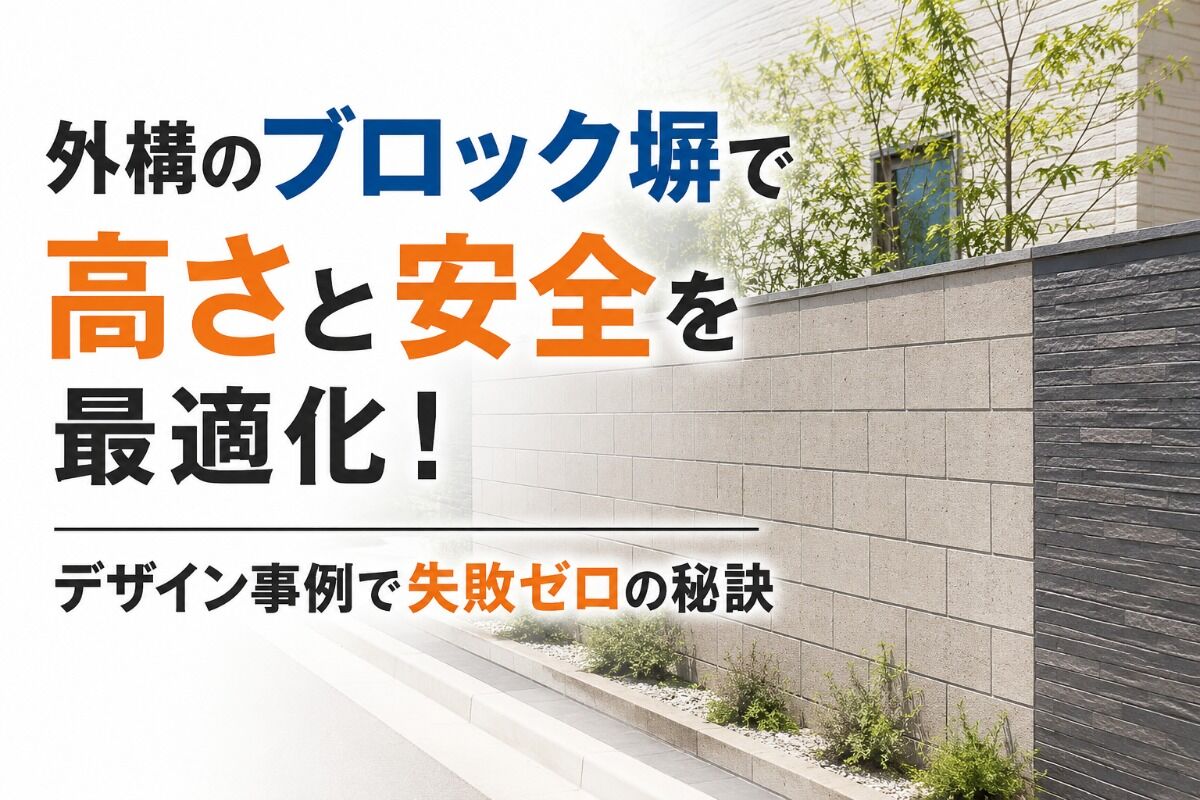 外構のブロック塀で高さと安全を最適化！デザイン事例で失敗ゼロの秘訣