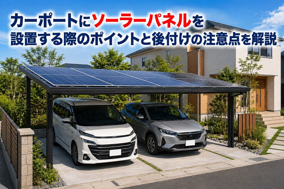 カーポートにソーラーパネルを設置する際のポイントと後付けの注意点を解説