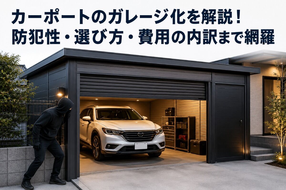 カーポートのガレージ化を解説！防犯性・選び方・費用の内訳まで網羅