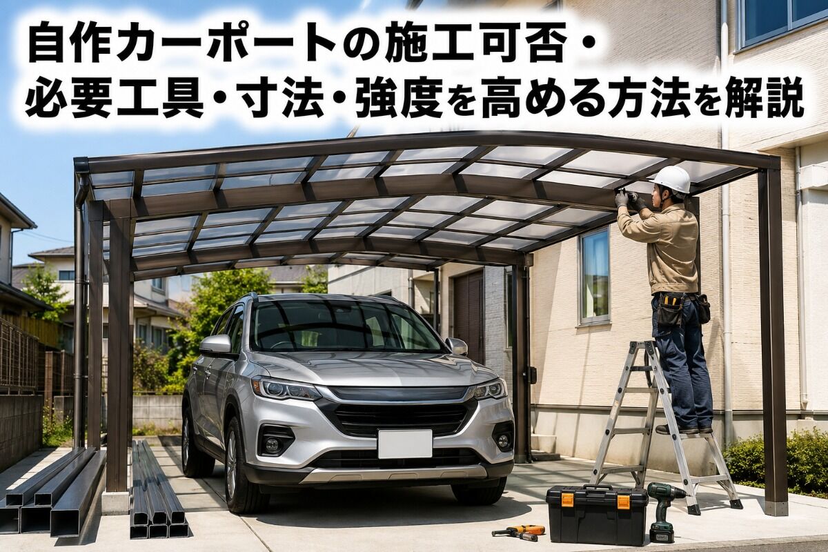 自作カーポートの施工可否・必要工具・寸法・強度を高める方法を解説