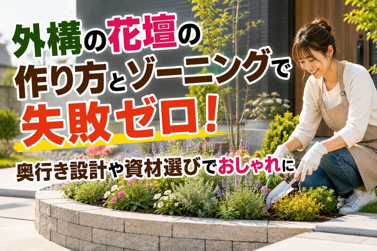 外構の花壇の作り方とゾーニングで失敗ゼロ！奥行き設計や資材選びでおしゃれに