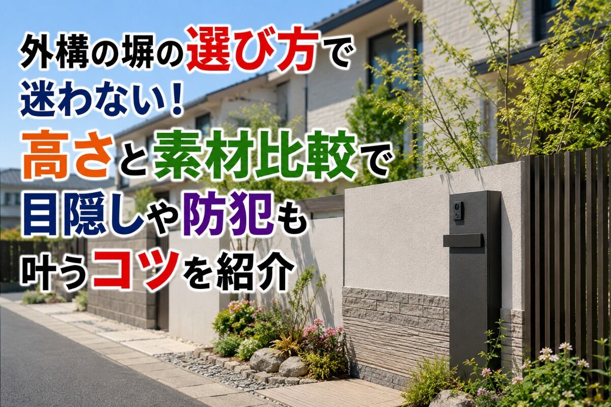 外構の塀の選び方で迷わない！高さと素材比較で目隠しや防犯も叶うコツを紹介