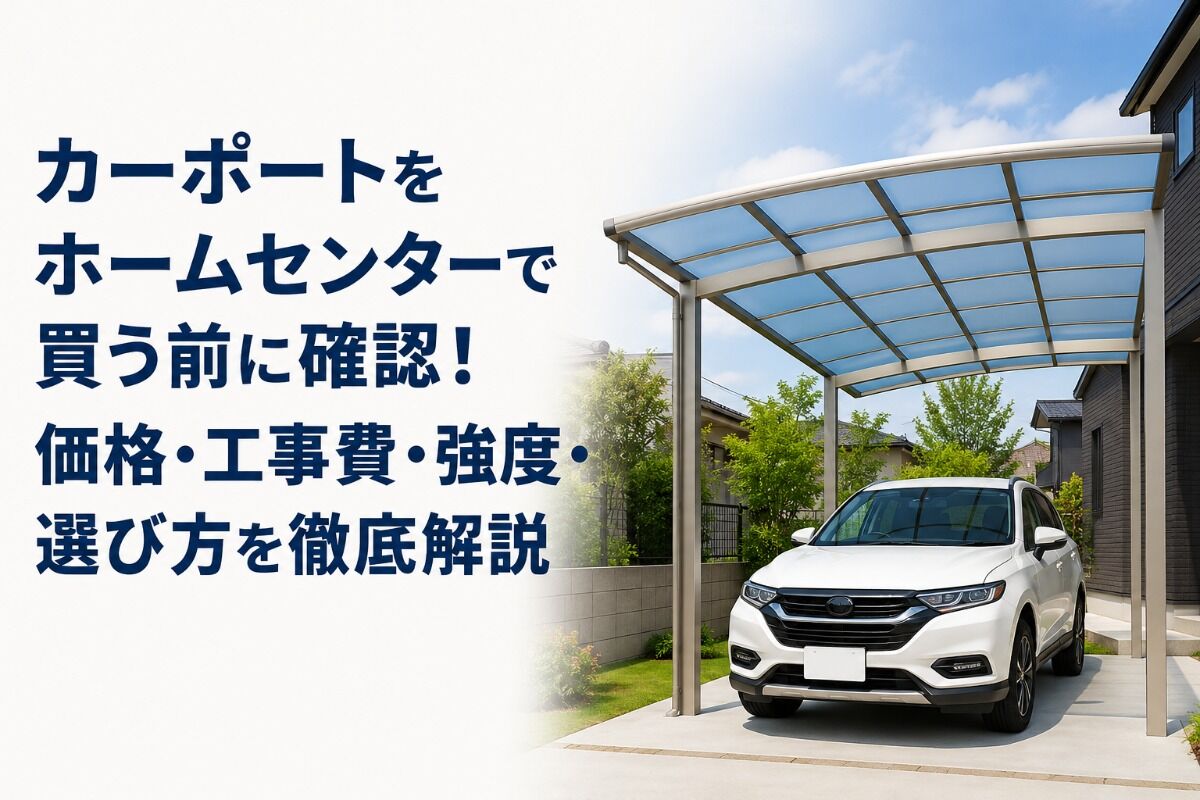 カーポートをホームセンターで買う前に確認！価格・工事費・強度・選び方を徹底解説