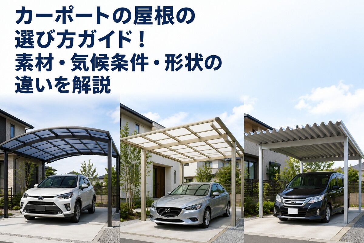カーポートの屋根の選び方ガイド！素材・気候条件・形状の違いを解説