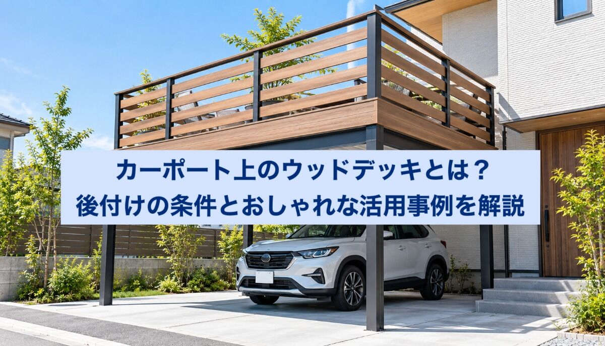 カーポート上のウッドデッキとは？後付けの条件とおしゃれな活用事例を解説